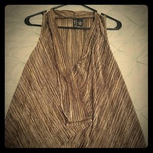 Tank cover up - sleeveless - Brown/gold metalics